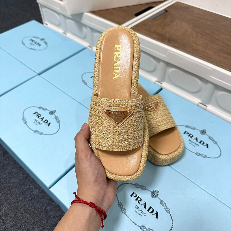 MJPS13 Leather Women Slippers 35-41 shoes With box