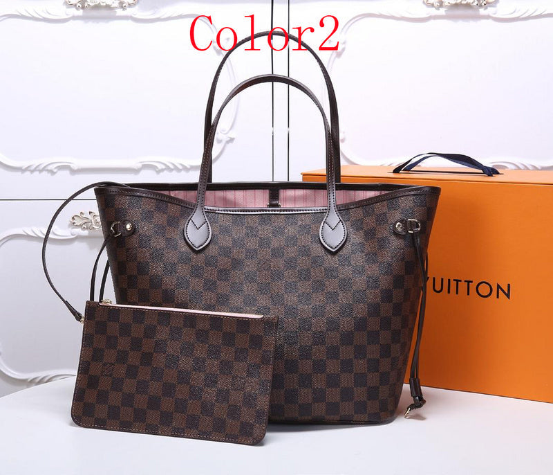 GLP8  Neverfull Bag high quality L*V bag for lady gift Canvas leather small size 32x29x17cm/ big 40×33×20CM