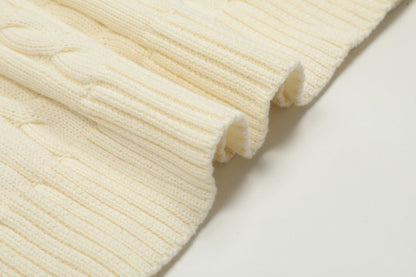 LFC18 New high-quality men's and women's ruff half zip solid pony embroidery logo Fried Dough Twists knitting sweater Clothing