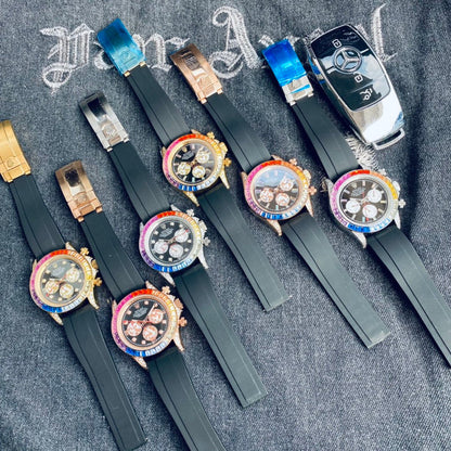 RW31  Rainbow Di classic three eyes six needle design, atmospheric fashion 40*12mm