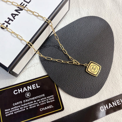 X398   Square brand dripping oil pendant necklace jewelry