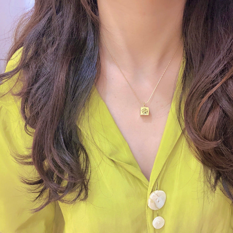 X294   Titanium steel women's square necklace jewelry