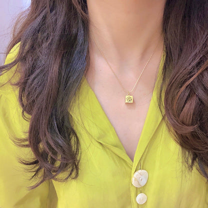 X294   Titanium steel women's square necklace jewelry