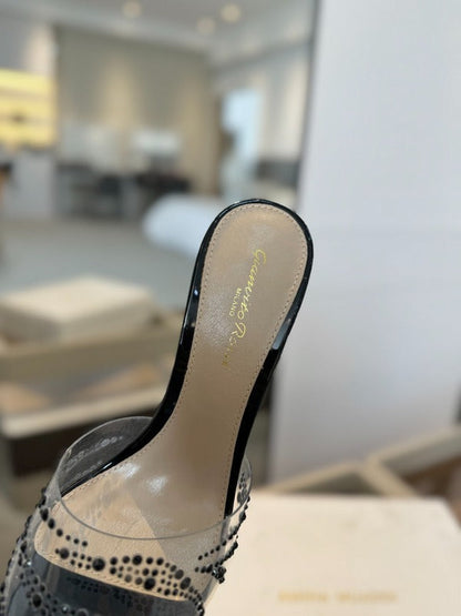 MBGS2 Leather 8.5CM 10.5CM Slippers Size 35-41 Shoes with Box