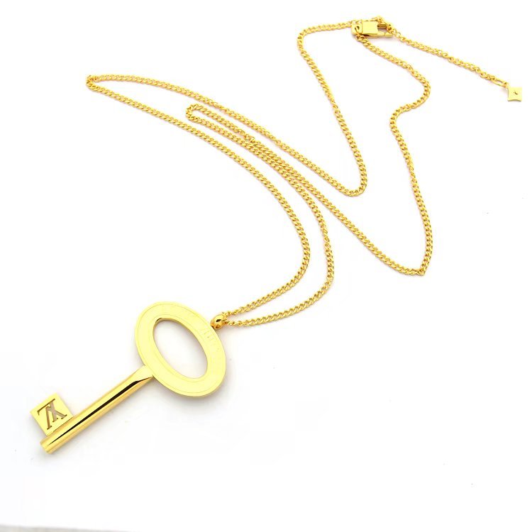 LVN014   Large Key Long Necklace Jewelry
