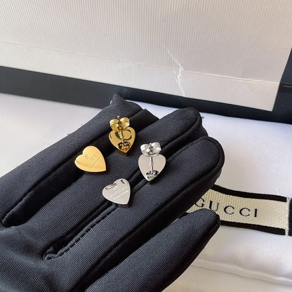 A816   Women's titanium steel heart-shaped earring jewelry