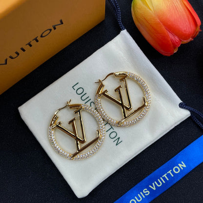 LVE120 New Women's Fashion Gold Plated Earrings Jewelry 4CM