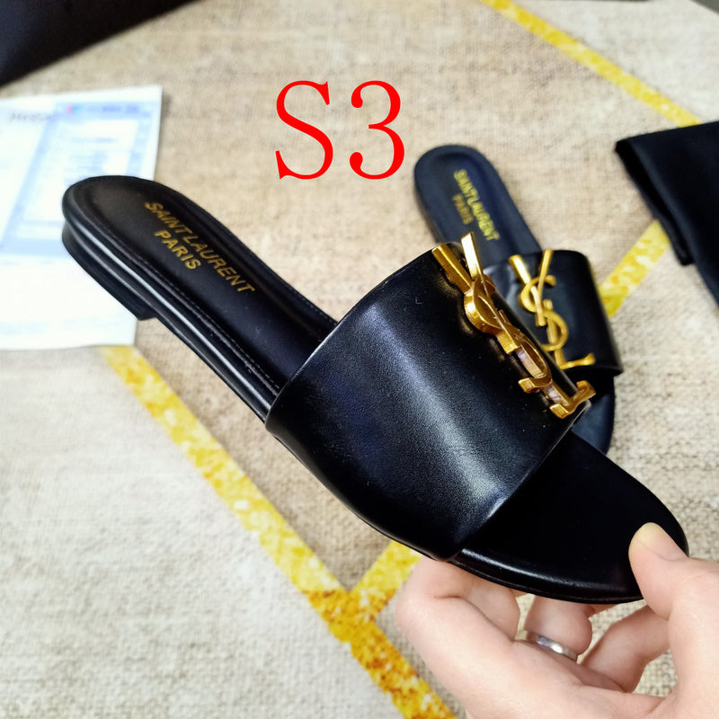 MJYS1 Leather Women slippers 35-43 shoes With box