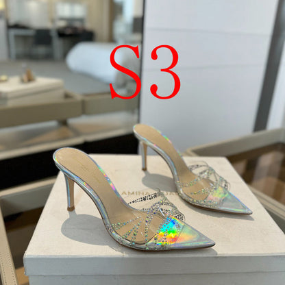 MBGS2 Leather 8.5CM 10.5CM Slippers Size 35-41 Shoes with Box