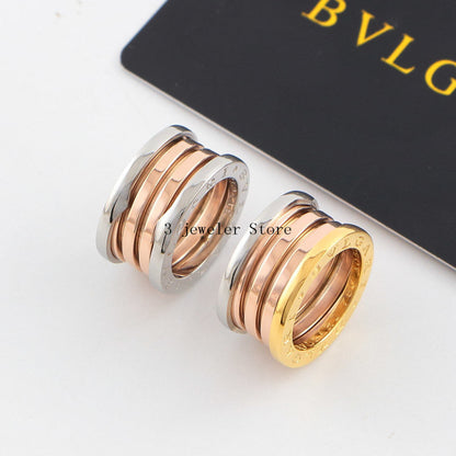 BVR7 316L steel 18K plating gold Jewelry 3 colors ring