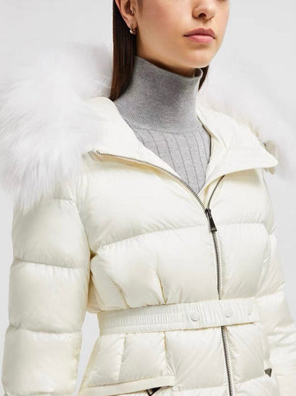 042054  Women's down jacket with fur collar