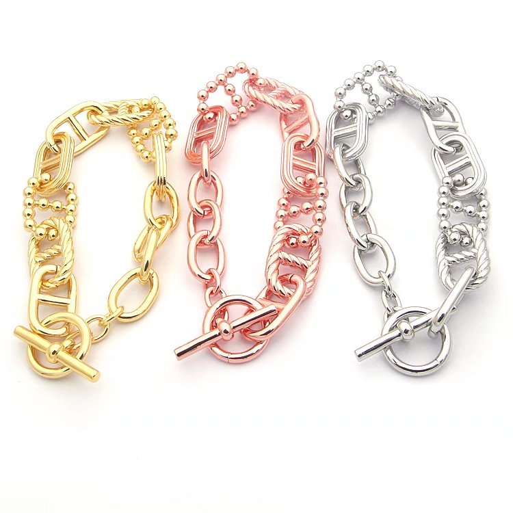 HB02    Men's pig nose letter bracelet jewelry