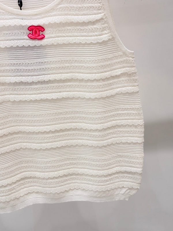 CHC51 Crew-neck three-dimensional jacquard knitted vest clothes