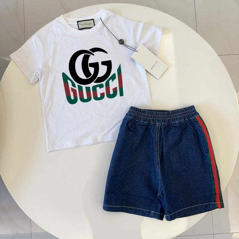 TGUC05 Boys and girls' pure cotton summer short sleeved top T-shirt Clothing