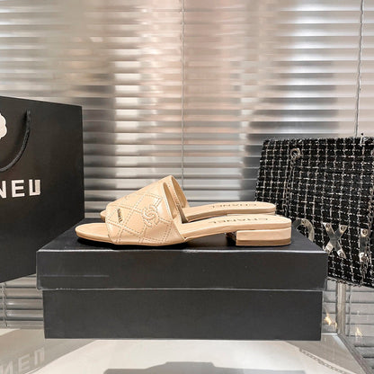 MJCS08 Leather slippers Women shoes 35-40 With box