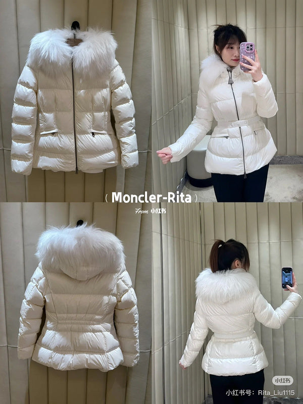 042054  Women's down jacket with fur collar