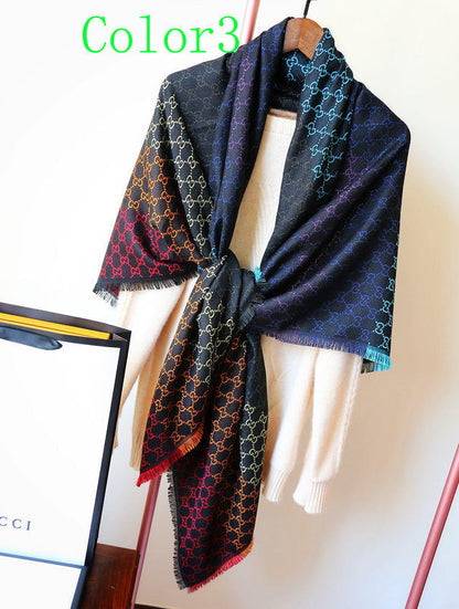 GSC21 Scarf 140-140CM 31% rayon, 28% cotton, 23% wool, 10% silk, 8% metal fiber Can choose Box