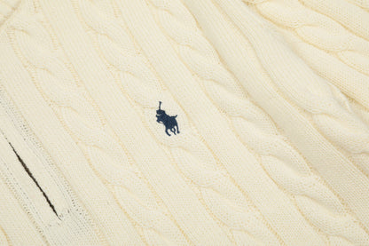 LFC18 New high-quality men's and women's ruff half zip solid pony embroidery logo Fried Dough Twists knitting sweater Clothing