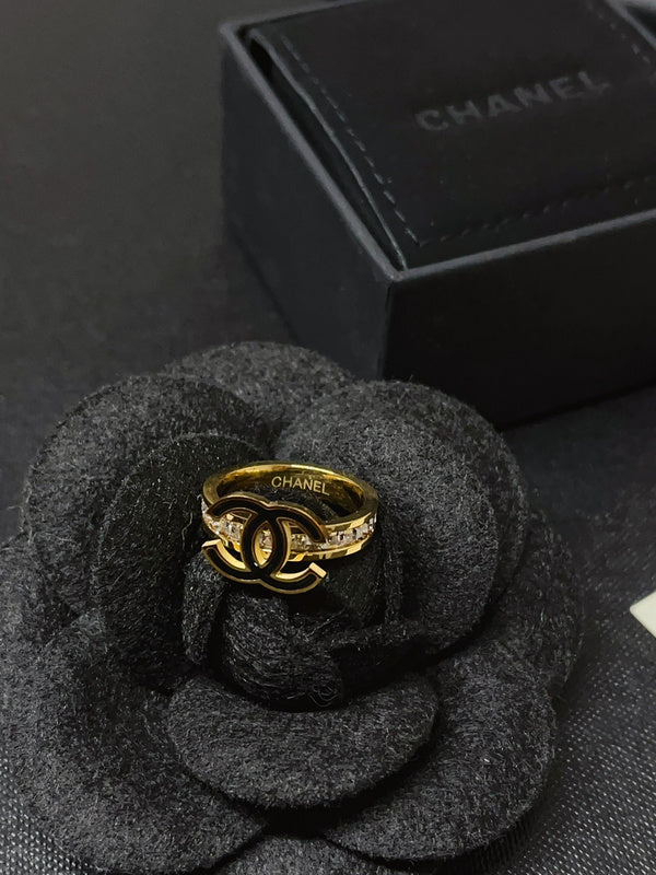 J135   Titanium steel square diamond ring jewelry