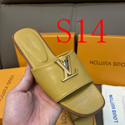 MJLS04 Leather Women Slipper Size 35-42 Shoes with box