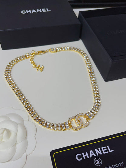 X669    Ladies' full-diamond necklace and bracelet set jewelry