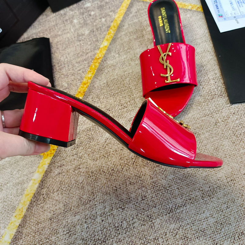 MJYS3 Leather 6.0CM Slippers Size 35-42 Shoes with Box