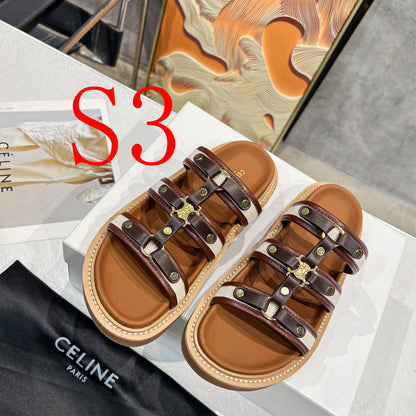 MBCS10 Leather Slippers Size 35-41 Shoes with Box