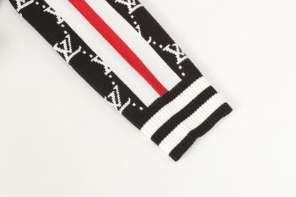 LVC032 New men's and women's high-quality knitted sweaters, jacquard sweaters, baseball jackets, retro American sports style clothing