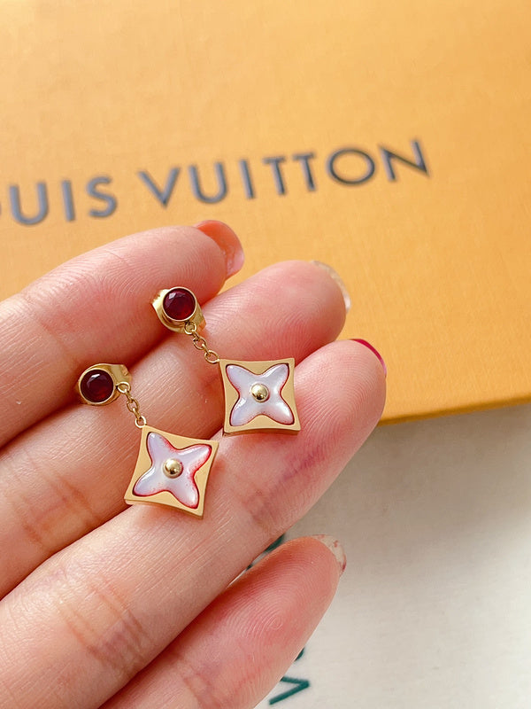 L192  Titanium steel bracelet necklace earrings set jewelry