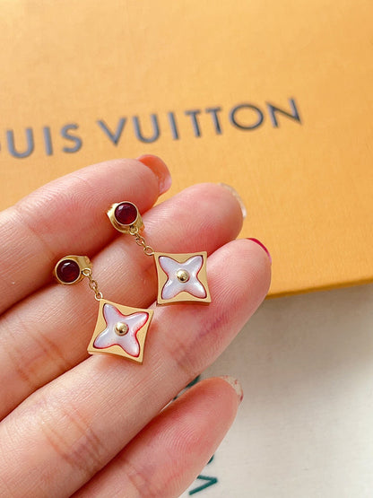 L192  Titanium steel bracelet necklace earrings set jewelry