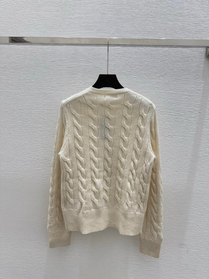 POC3   Women's collar pure cotton knitted cardigan long sleeved clothes