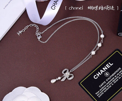 CHN80   Women's bow necklace, elegant and generous  Jewelry