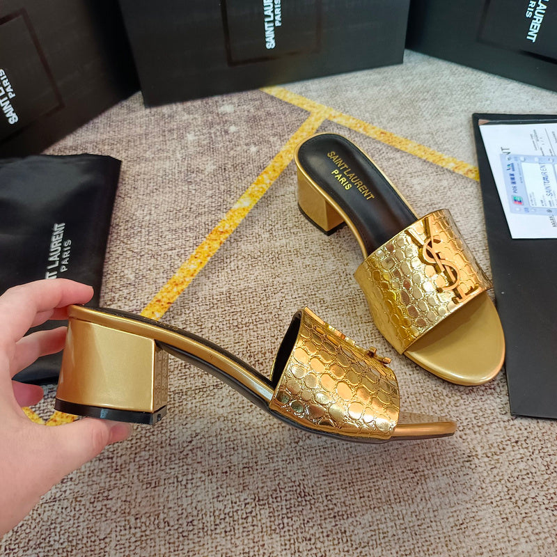 MJYS3 Leather 6.0CM Slippers Size 35-42 Shoes with Box