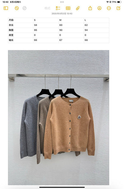 MOC52  Women's solid color round neck knitted long sleeved cardigan clother