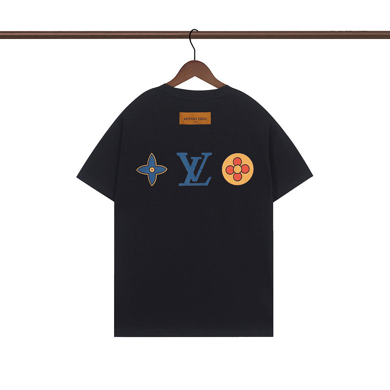 LVC141 New  Men's and women's letter embroidery short-sleeved T-shirt clothing