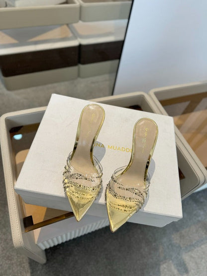 MBGS2 Leather 8.5CM 10.5CM Slippers Size 35-41 Shoes with Box