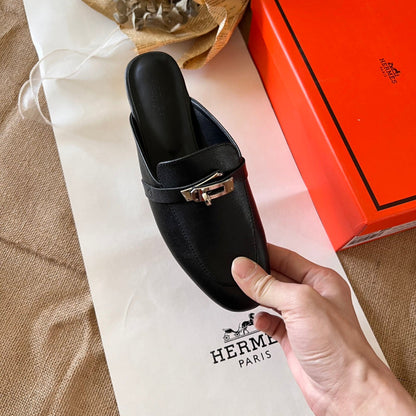 MJHS18 Leather Women Slipper Size 35-42 Shoes with box