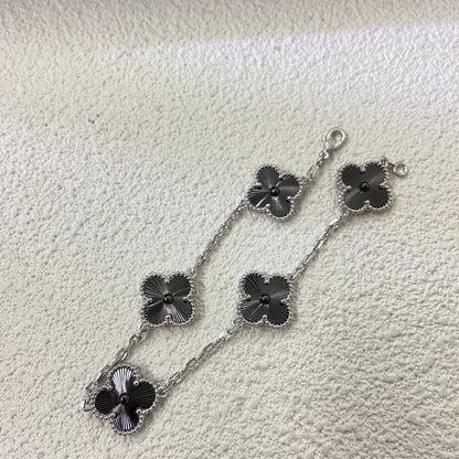 AVSB2   New laser black and white gold four-leaf clover bracelet jewelry