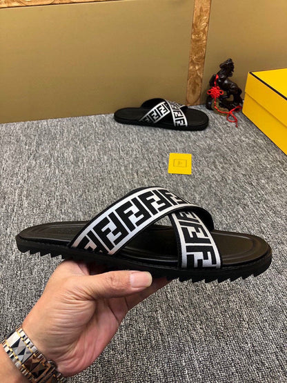 YFS0 Man Leather Slippers 39-45 Shoes with Box