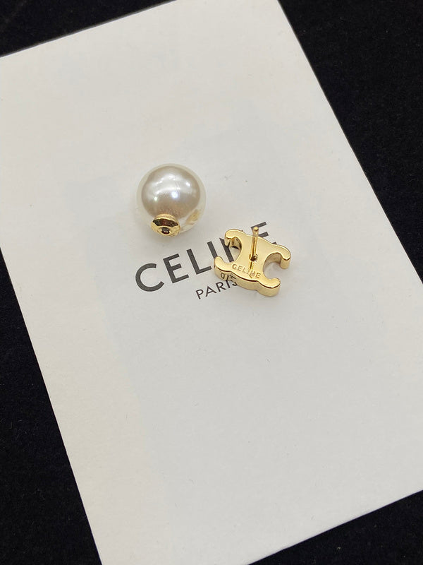 CEE5 Rotary door pearl stud earrings  Jewelry