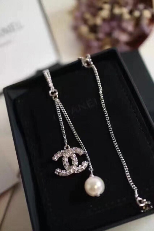 CHN83  Classic gold-plated ladies double-sided diamond necklace  Jewelry