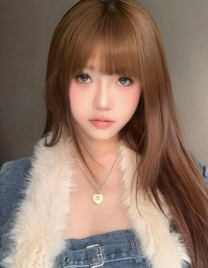 X500   Women's heart-shaped flower drop oil necklace  jewelry