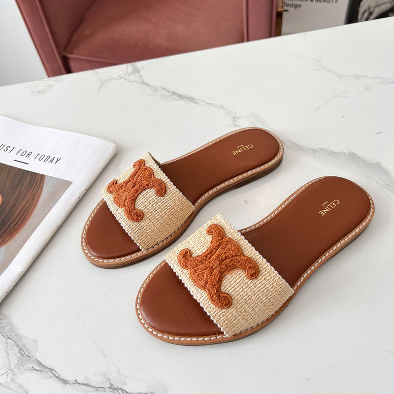 MBCS3 Leather Slippers Size 35-41Shoes with Box