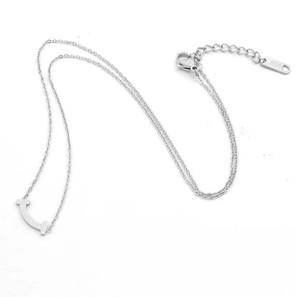 TN025  Women's smiley face stainless steel necklace jewelry