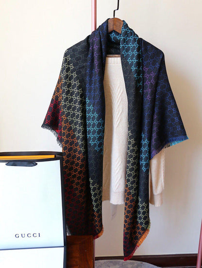 GSC21 Scarf 140-140CM 31% rayon, 28% cotton, 23% wool, 10% silk, 8% metal fiber Can choose Box