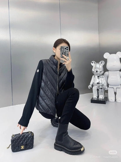 042067  Women's knitted spliced down jacket clothing