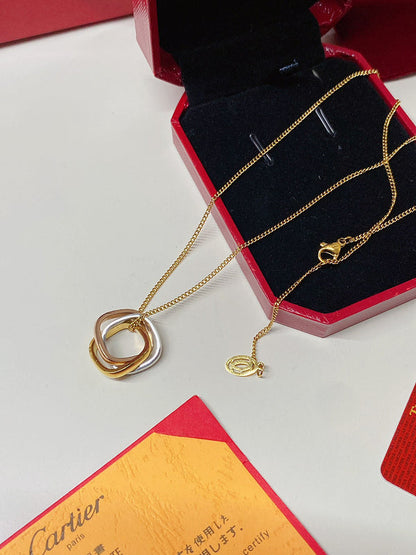 X666  Women's titanium steel three-ring three-color necklace jewelry