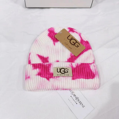 PUGH7    Tie dye multicolor core-yarn knitted hat