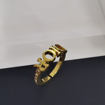 DR23 Retro open design gold-plated women's ring  Jewelry