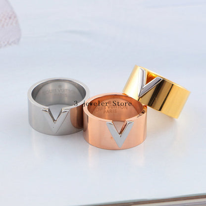 LVR9 316L steel gold plated high quality ring men and women jewelry for gift